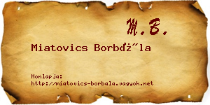 Miatovics Borbála névjegykártya